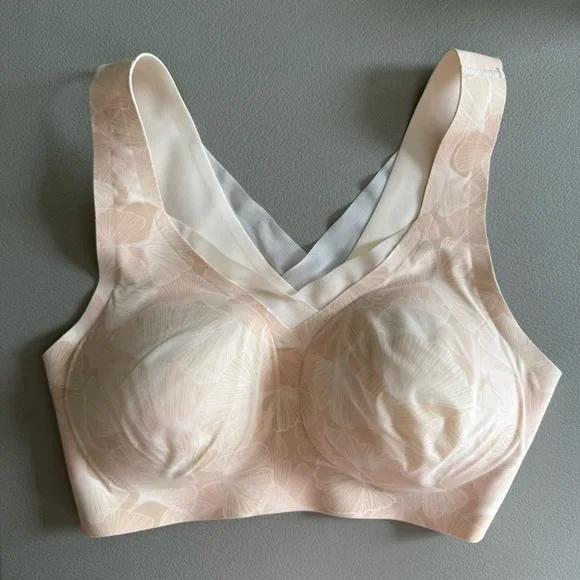 Evelyn & Bobbie Ultra Lift Defy Mesh Trimmed Seamless Wirefree Bra | Champ/Gingk - Picture 3 of 6